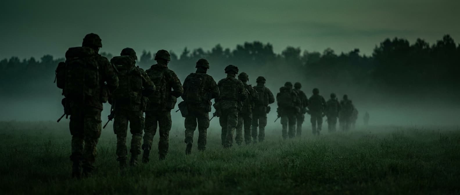 Bundeswehr-Soldaten im Morgennebel